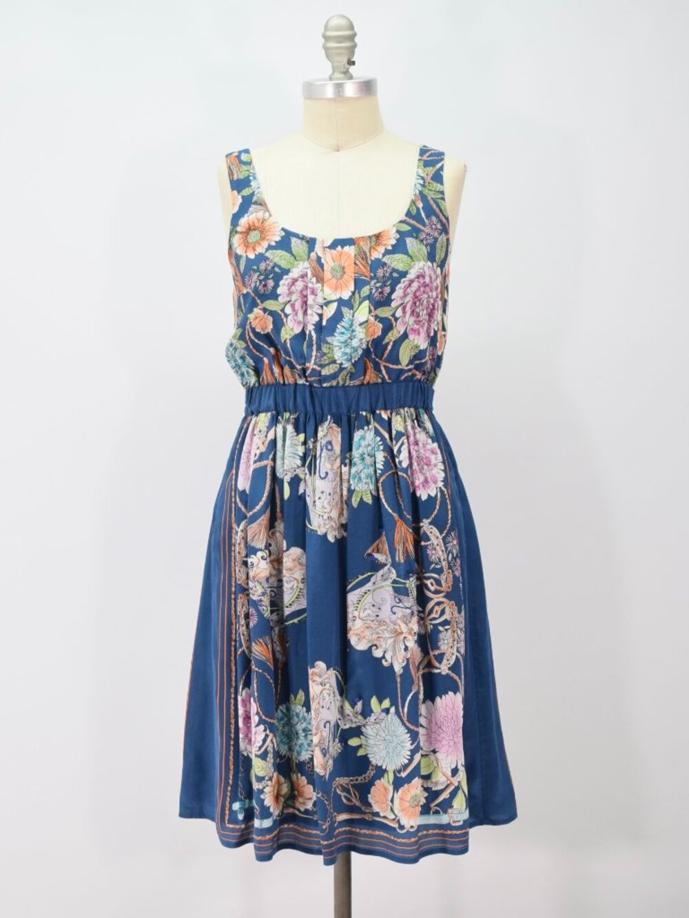 Moulinette Soeurs Anthropologie Art-Nouveau Floral Silk Dress